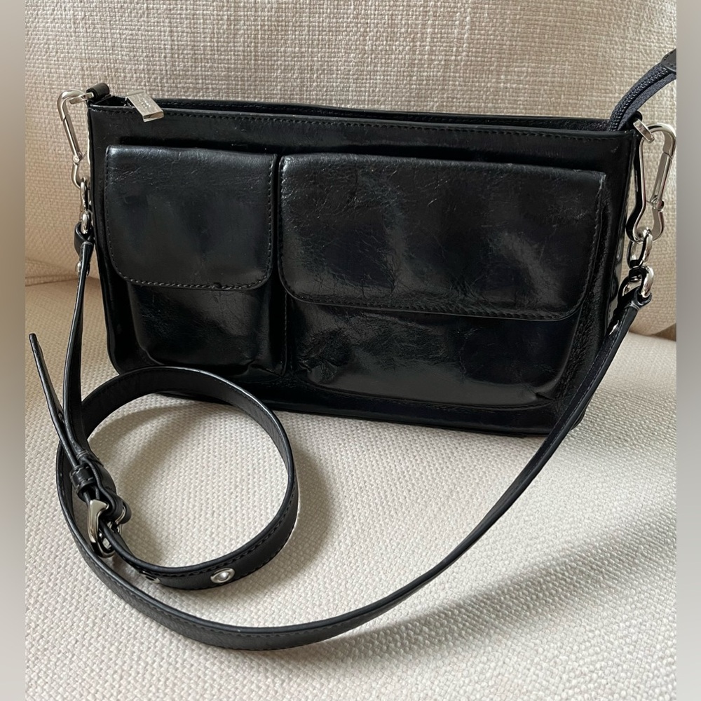 HOBO International Black Leather Crossbody Bag